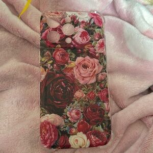 NWOT iPhone 15 Pro Max Colorful Peonies Hard Shell Clear Case